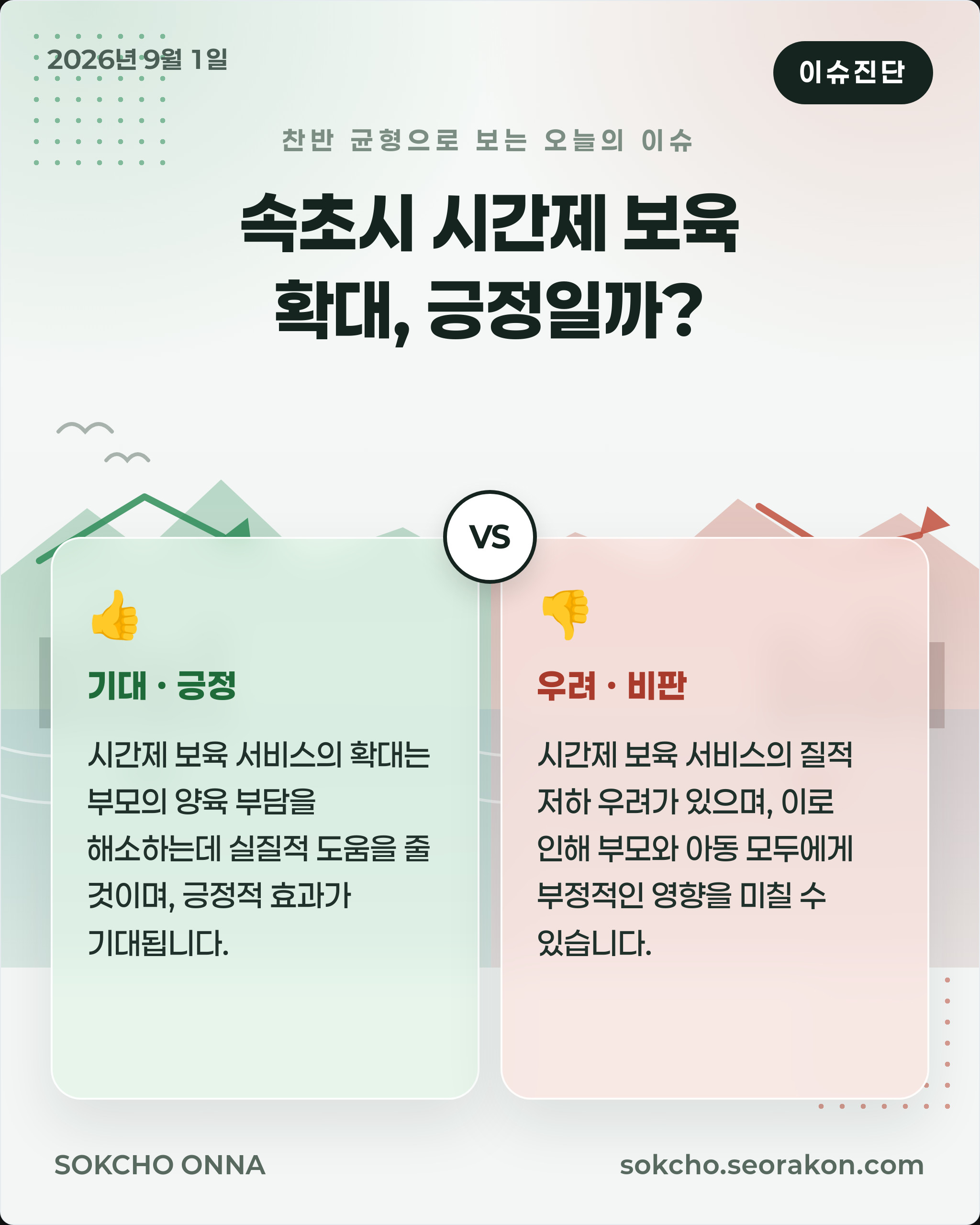 [이슈진단] 속초시 시간제 보육 확대, 긍정일까?