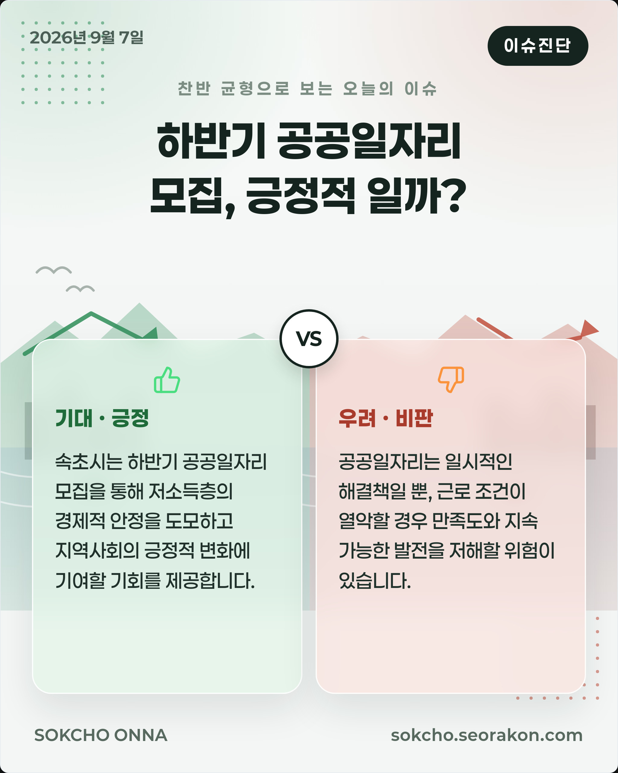[이슈진단] 하반기 공공일자리 모집, 긍정적 일까?
