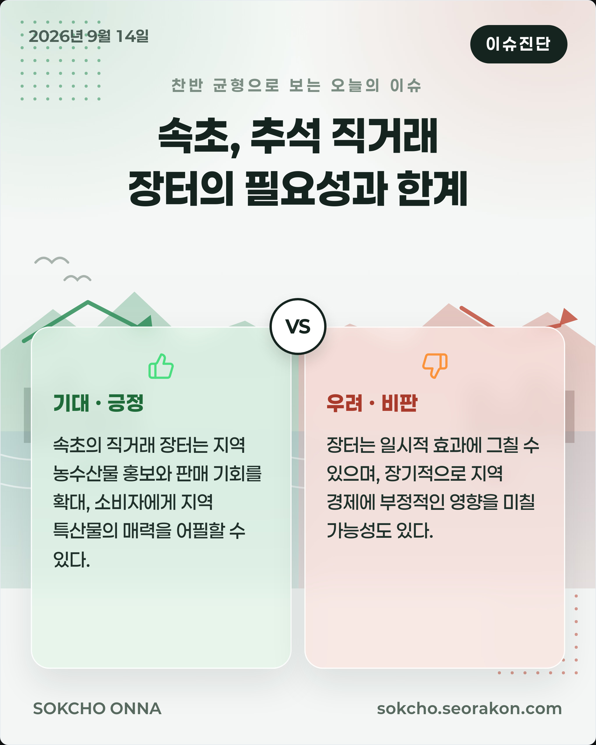 [이슈진단] 속초, 추석 직거래 장터의 필요성과 한계