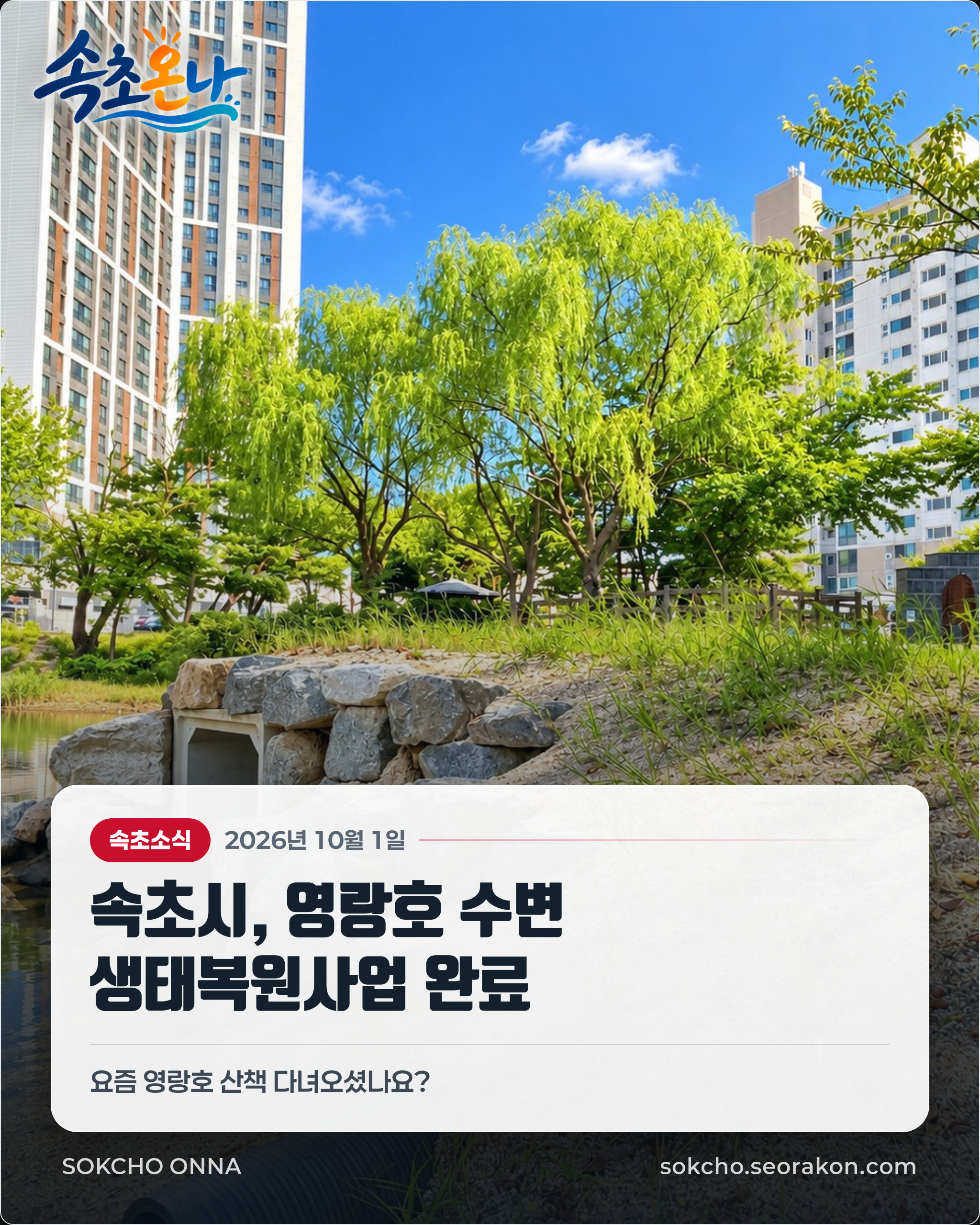 속초시, 영랑호 수변 생태복원사업 완료