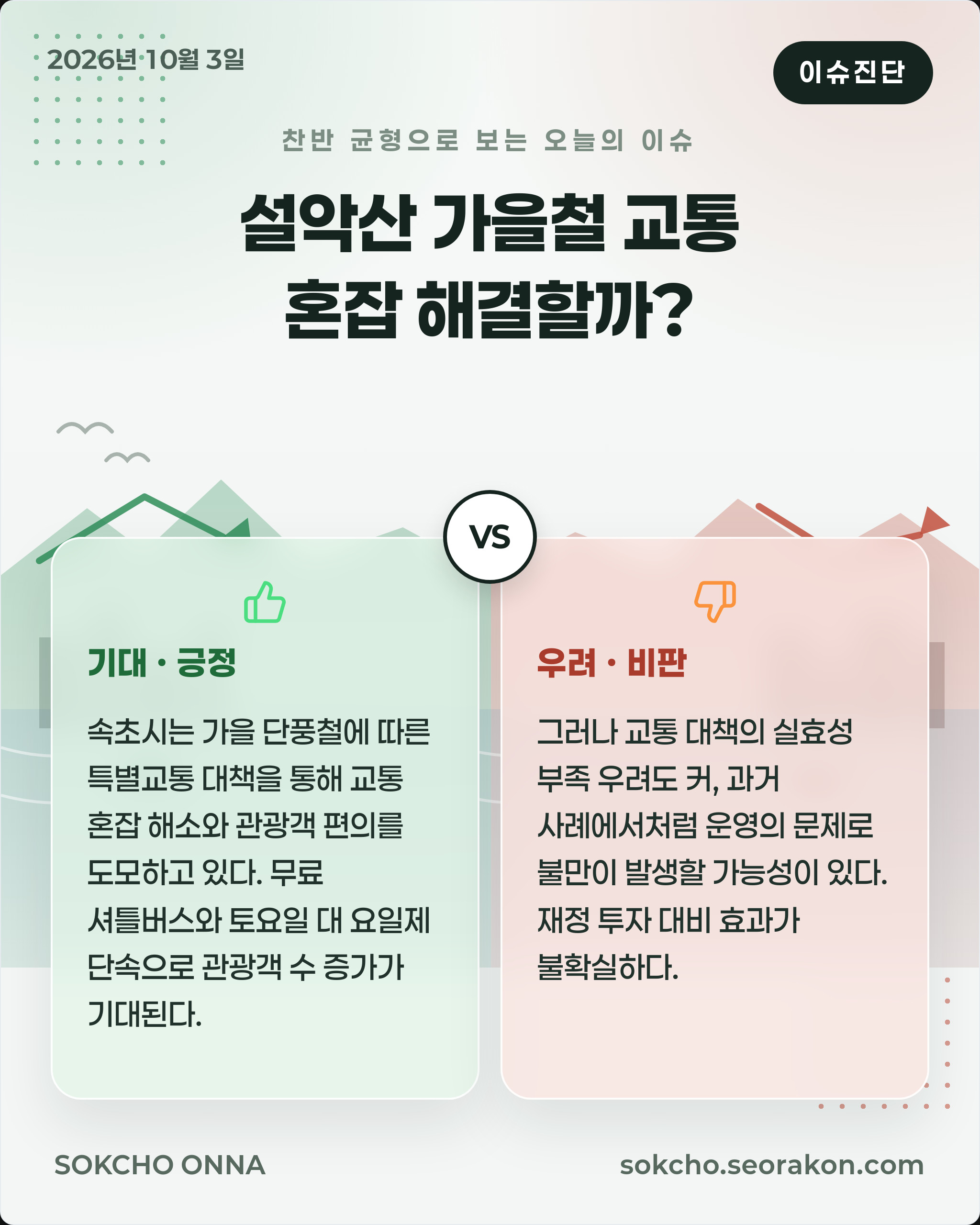 [이슈진단] 설악산 가을철 교통 혼잡 해결할까?