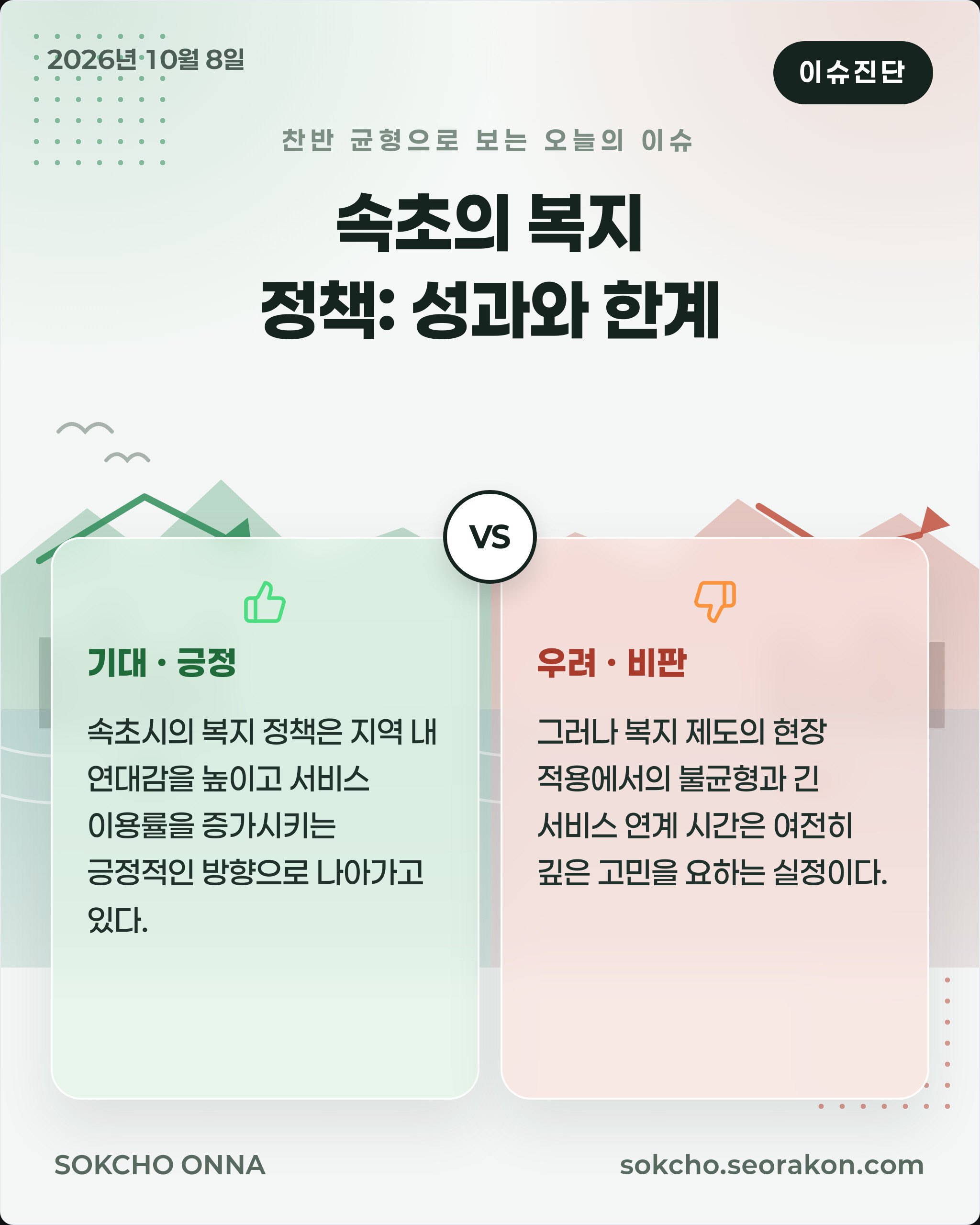 [이슈진단] 속초의 복지 정책: 성과와 한계