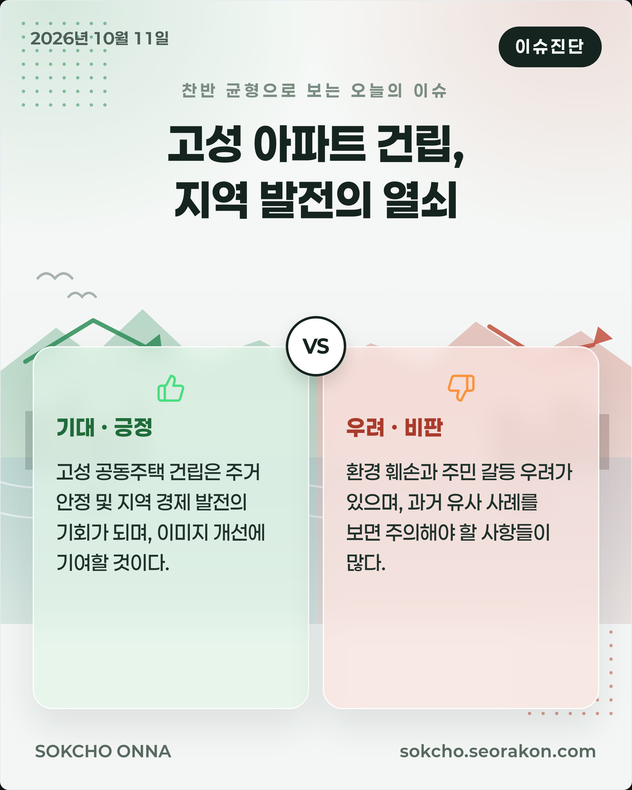 [이슈진단] 고성 아파트 건립, 지역 발전의 열쇠