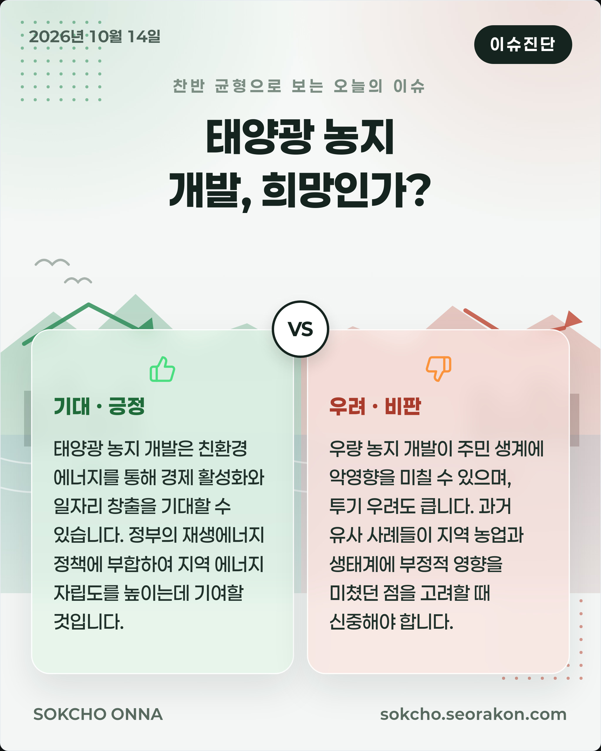 [이슈진단] 태양광 농지 개발, 희망인가?