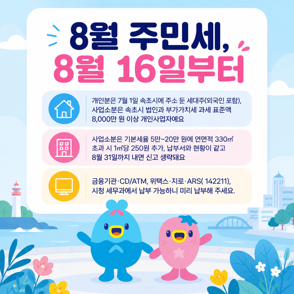 속초시, 8월 주민세 납부의 달 운영