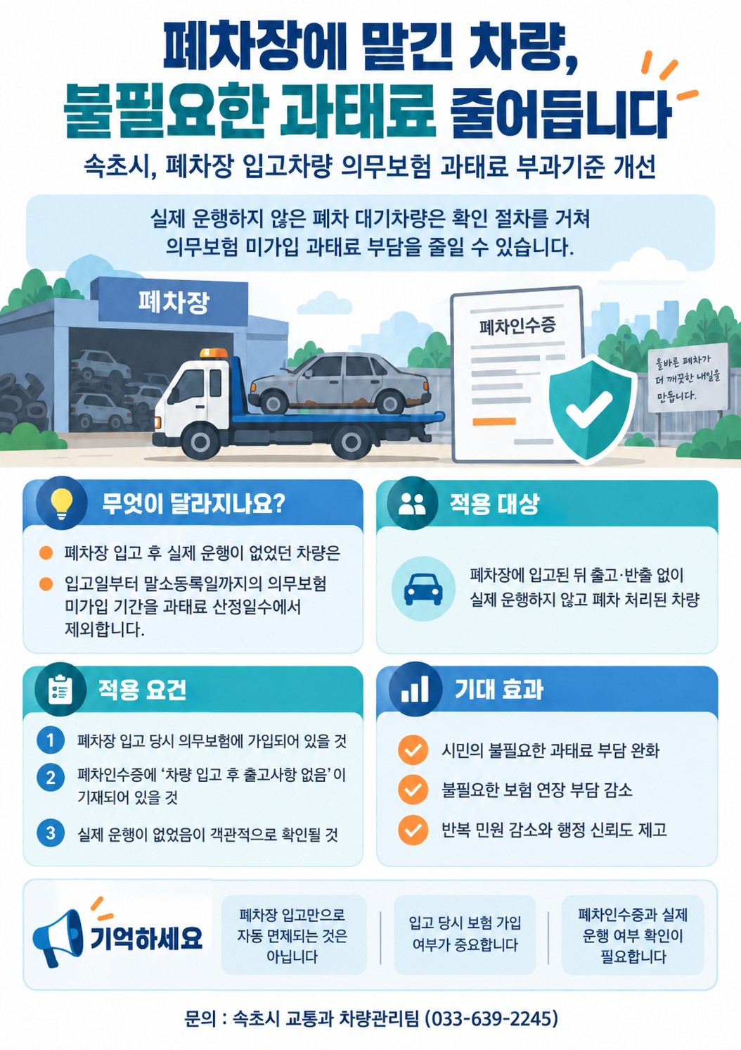 속초시, 폐차 대기차량 과태료 부담 줄인다… 적극행정으로 기준 개선